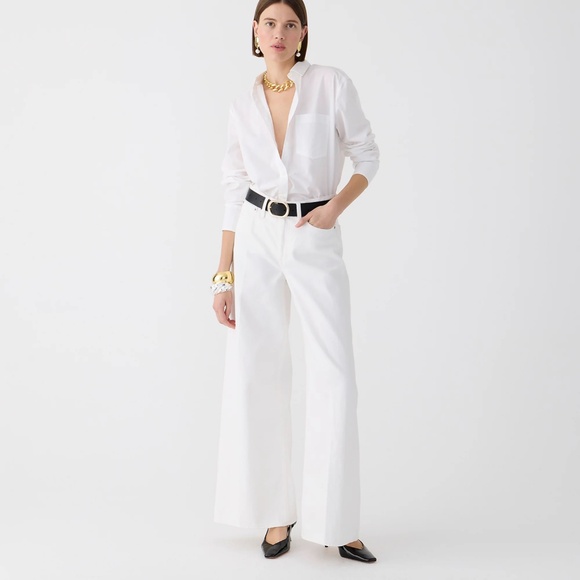 New JCREW Size 24 High-Rise Superwide-Leg Jeans in White - $148 BX951 - Picture 1 of 7